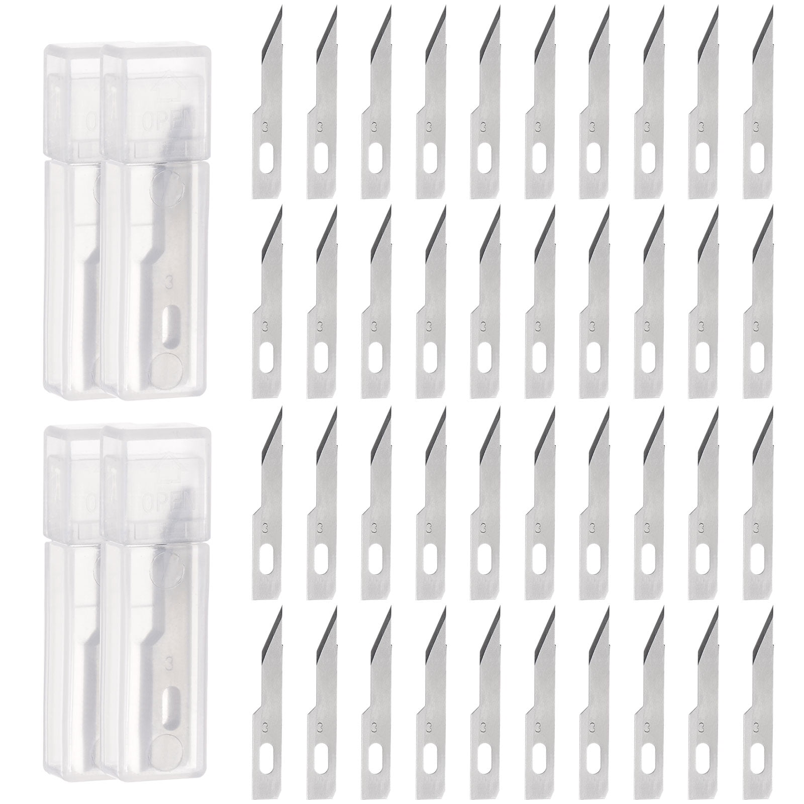 100 Packs Replacement Blades, Quality Black Carbon Steel, Sharper, Rust Resistant, Blades for X-acto Knife Scoring Sharp Blades Exacto Set Pack Hobby
