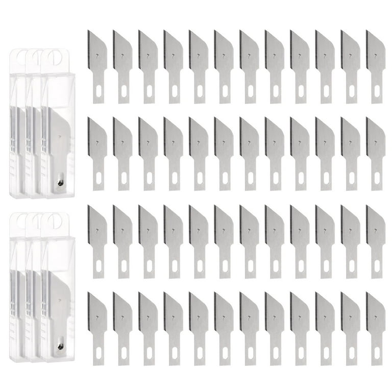 Uxcell Exacto Knife Blades #7 Hobby Knife Blades Precision Exacto Blades  Hobby Knife Blade Refills 60 Pack