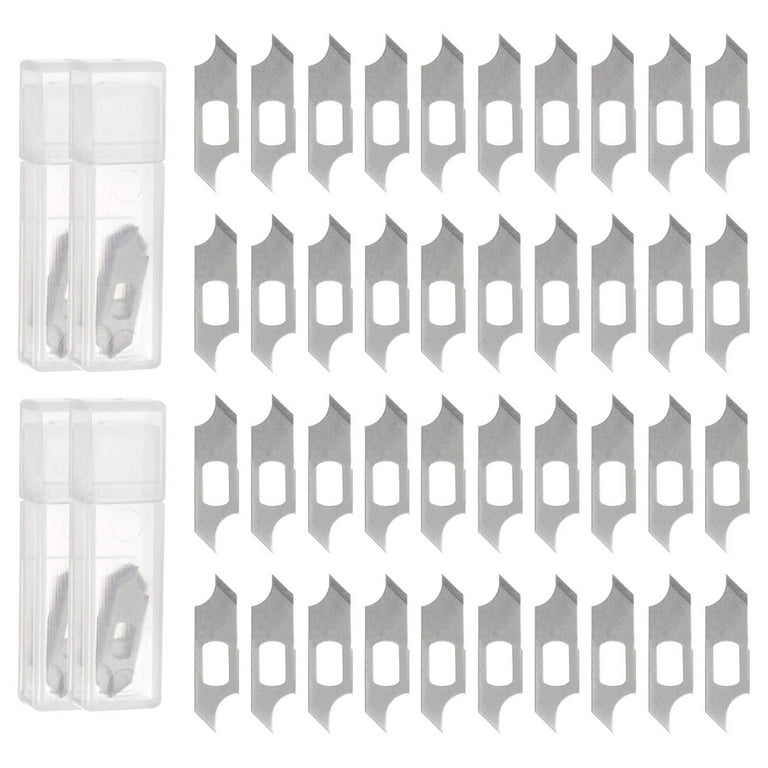 Uxcell Exacto Knife Blades #3 Hobby Knife Blades Precision Exacto Blades Hobby Knife Blade Refills 40 Pack, Silver