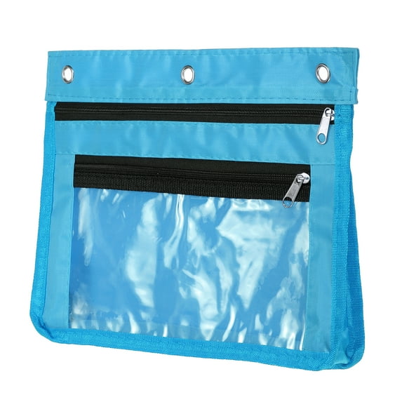 Uxcell Expandable Pencil Pouch for 3 Rings Binder, 1 Pack Oxford Cloth Zipper Binder Pouch Pencil Case Blue