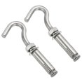 thumbnail image 1 of Uxcell Expansion Hook M10 304 Stainless Steel Concrete Wall Hook Open Cup Hook Screw Hook Anchoring Silver 2 Pack, 1 of 5
