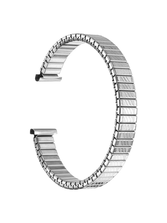 Expansion Watch Bands 12mm Stainless Steel Stretch Watch Replacement Straps Wristwatch Strap Wave Pattern for Women Men, Silver
