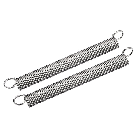 Uxcell Extended Spring (0.07"x0.56"x6"/1.8x14.29x152.4mm), Spring Steel Dual Hook Tension Springs