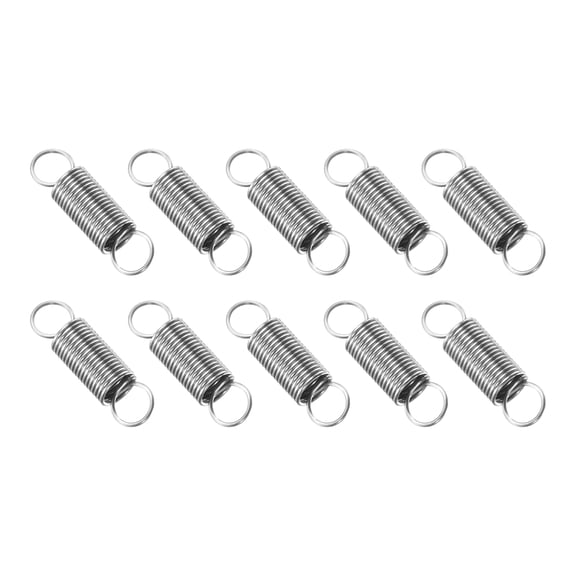 Uxcell Extension Spring, 10pcs Wire Diameter 0.02", OD 0.16", Free Length 0.6", Silver