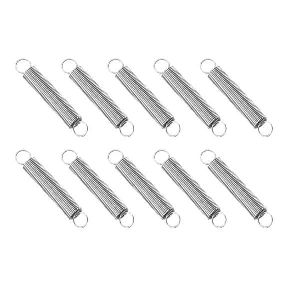 Uxcell Extension Spring, 10pcs Wire Diameter 0.02", OD 0.16", Free Length 1", Silver