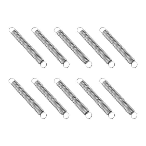Uxcell Extension Spring, 10pcs Wire Diameter 0.02", OD 0.24", Free Length 2", Silver