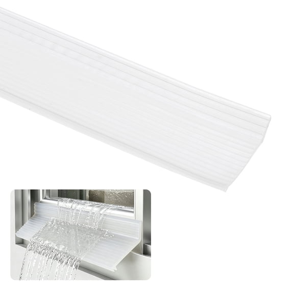 Uxcell Exterior Window Door Rain Drip Guard 78.7"x2.2" Self-Adhesive Transparent TPE Rubber Weather Stripping, Universal Rain Deflector, Sill Water Barrier Strip, for Outdoor Sliding