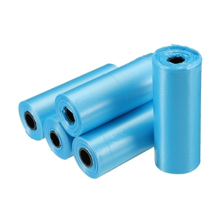 Uxcell Extra Waste Bags Refill Rolls Strong & Leak-proof Blue 120 Counts / 8 Rolls