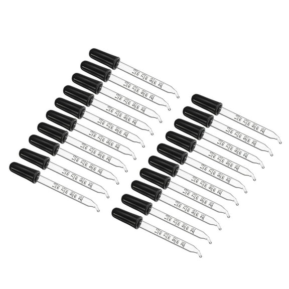 Uxcell Eye Dropper  1ml Glass Bent Tip Graduated Ear Dropper with Rubber Bulbs for Transfer Liquids Clear 2pcs 20