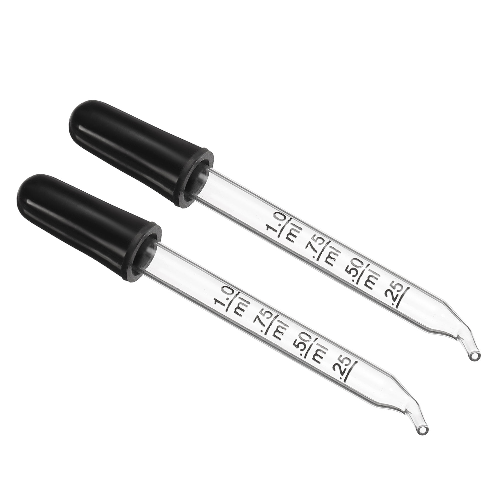 Uxcell Eye Dropper, 2pcs 1ml Glass Bent Tip Graduated Ear Dropper with