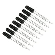 Uxcell Eye Dropper 8 Pcs 1ml Glass Straight Tip Graduated Ear Dropper with Rubber Bulbs for Transfer Liquids Clear