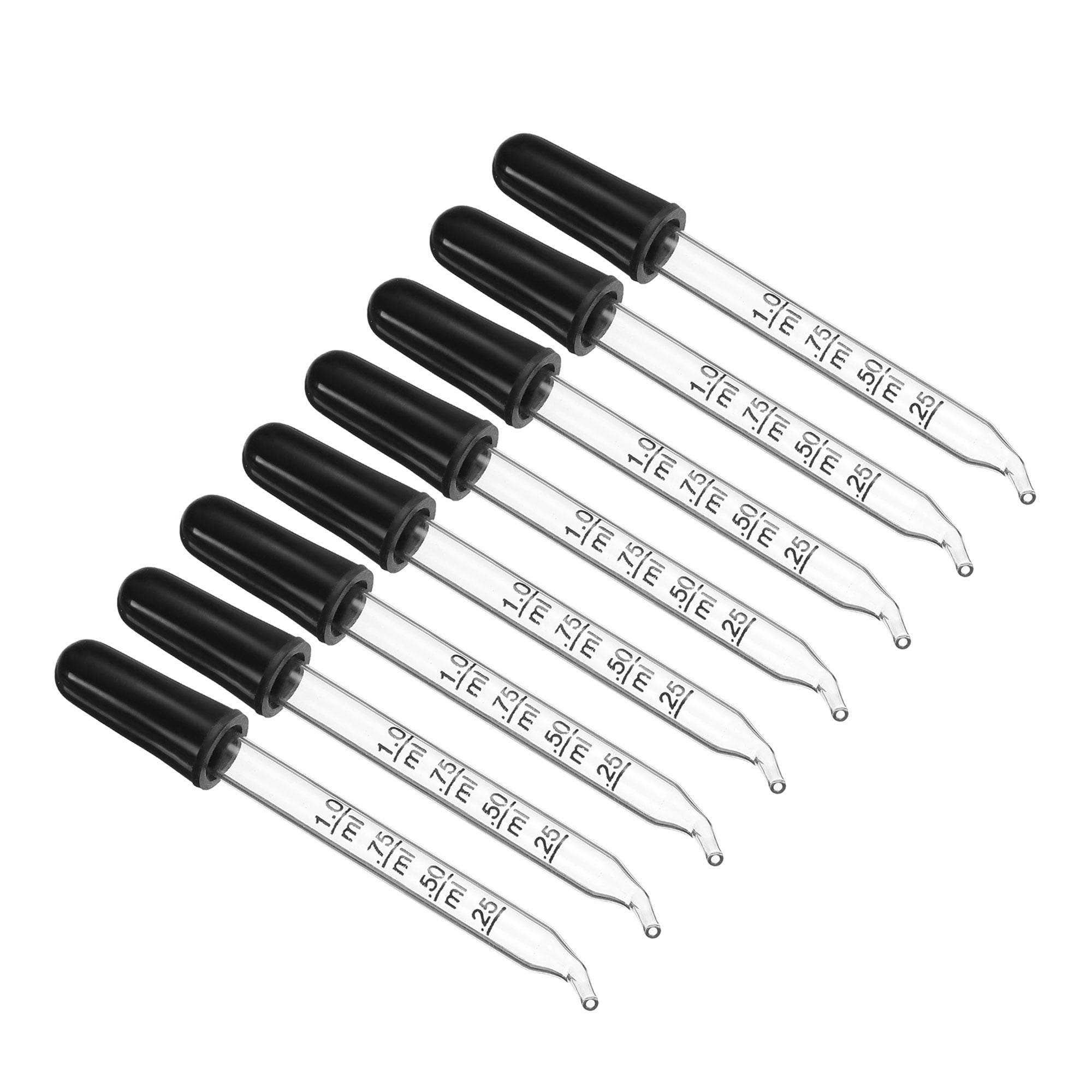 Uxcell Eye Dropper, 8pcs 1ml Glass Bent Tip Graduated Ear Dropper with