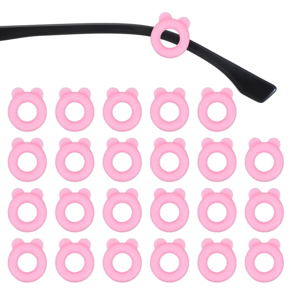 Bear Shape Eye Glasses Ear Grips, 12 Pairs Anti-Slip Eyeglass Ear Hooks with Box for Sunglasses Ear Hooks, Light Pink