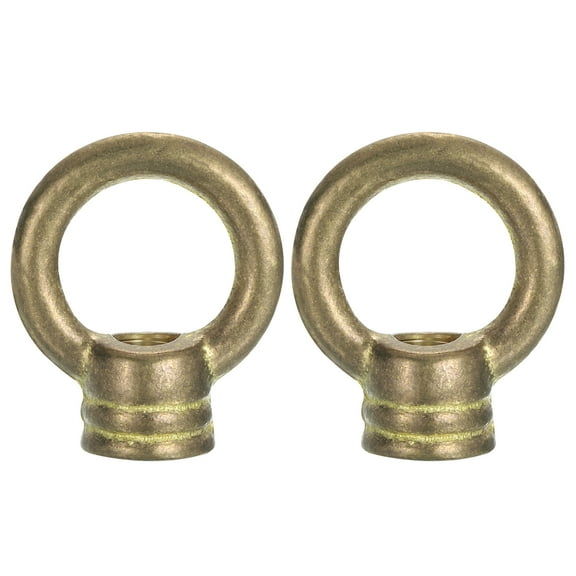 Uxcell Eye Nut 132lbs Max Load M10 Thread Ring Shape Female Loop Copper Hook Rings for Hanging Lamp Chandelier, 42x33mm Pack of 2