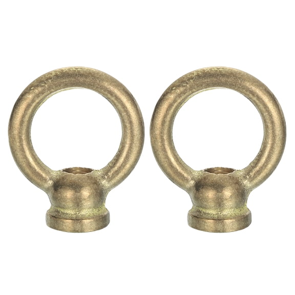 Uxcell Eye Nut 220lbs Max Load M10 Thread Ring Shape Female Loop Copper Hook Rings for Hanging Lamp Chandelier, 46x39mm Pack of 2