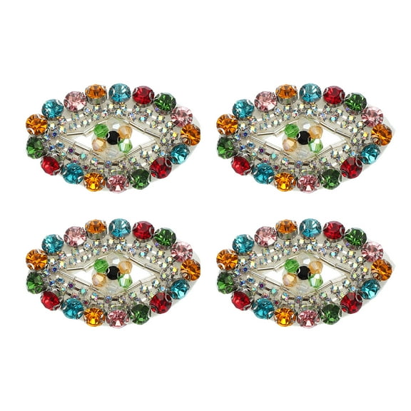 Uxcell Eye Rhinestone Patches, 4 Pcs Eye Patches Sew on Applique Patches, Multicolor