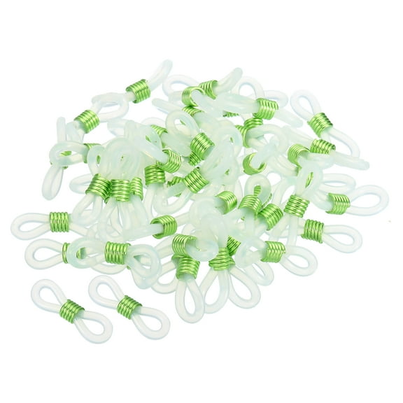 Uxcell Eyeglass Chain Connector Adjustable Anti Slip Rubber Strap Holder Chain End Loop White Green 50 Pack