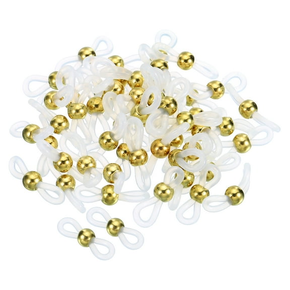 Uxcell Eyeglass Chain Connector Adjustable Anti Slip Sunglasses Strap Holder Chain End Loop White Gold 50 Pack