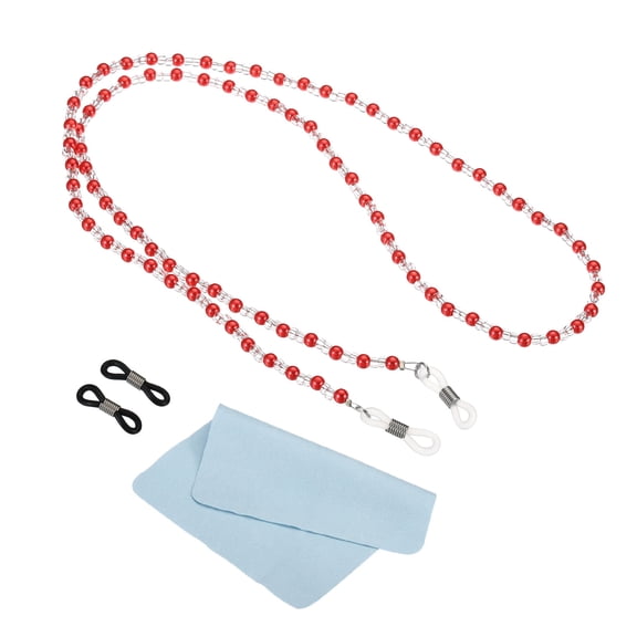Uxcell Eyeglass Chains for Women, Stylish Glasses Chain Sunglass Strap Glasses Beaded String, Red
