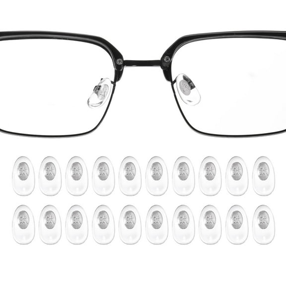 Uxcell Eyeglass Nose Pad Anti-Slip Glasses Nose Grips Titanium Logo Glasses Nose Pads for Plastic Frames Glasses 10