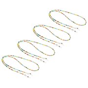 Uxcell Eyeglass Strap 4 Pack Adjustable Eye Glasses Holder Chains Beaded Sunglasses Eyewear Retainer Yellow Mixed Color