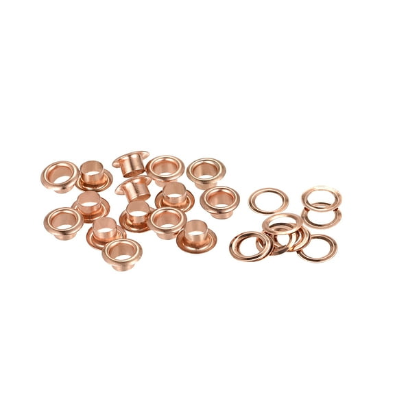 Uxcell Eyelets with Washers, 11 x 6 x 5mm Iron Through Hole Hollow Rivets Grommets Rose Gold 300 Set