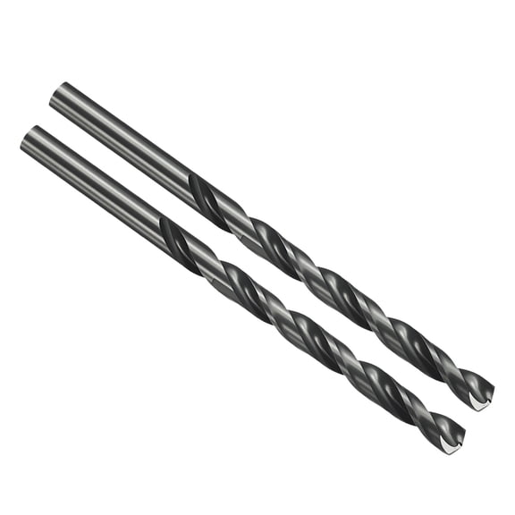 Uxcell F Drill Bit, Jobber Straight Shank M35 Cobalt 5% High-Speed Steel 135 Nitriding Black for Stainless Steel Hard Metal - 2 Pack