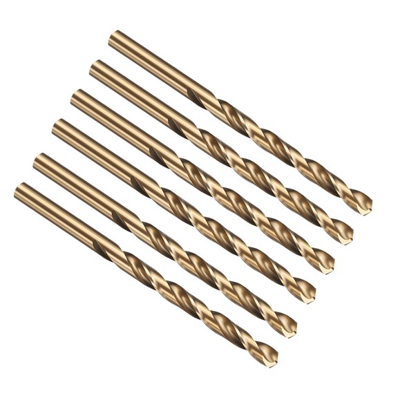 Uxcell F Drill Bit, Micro Number Small Bits 4341 High-Speed Steel 135 Gold Finish for Soft Thin Metal Steel Wood Acrylic - 6 Pack