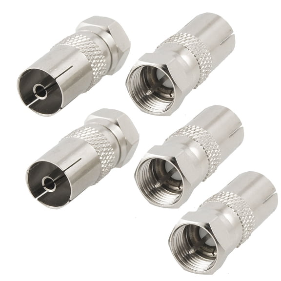 Uxcell F Type Male to 0.37inch TV PAL Female RF Antenna 5 Pcs