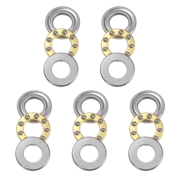 Uxcell F5-10M Miniature Thrust Ball Bearings 5x10x4mm Chrome Steel with Washers 5 Pack