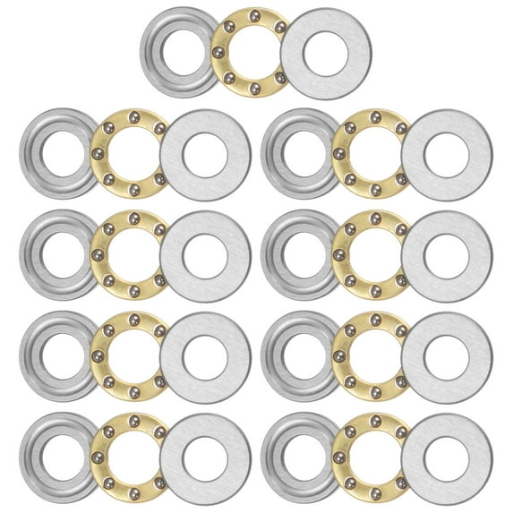Uxcell F5-11M Thrust Ball Bearing 5x11x4.5mm Brass with Washers 9 Pack