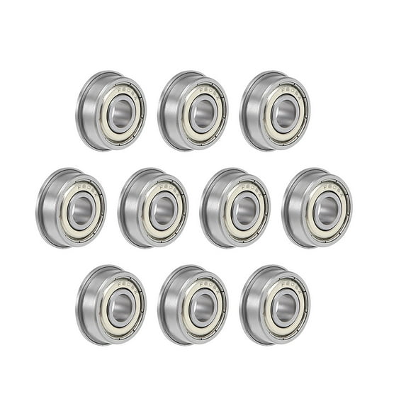 Uxcell F6000ZZ Flange Ball Bearing, 10x26x8mm Shielded Chrome Bearings 10pcs F606ZZ