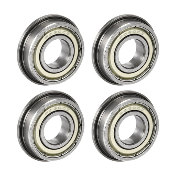 Uxcell F6900-ZZ Flange Ball Bearing 10x22x6mm Double Shielded Chrome Steel Bearings 4 Pack