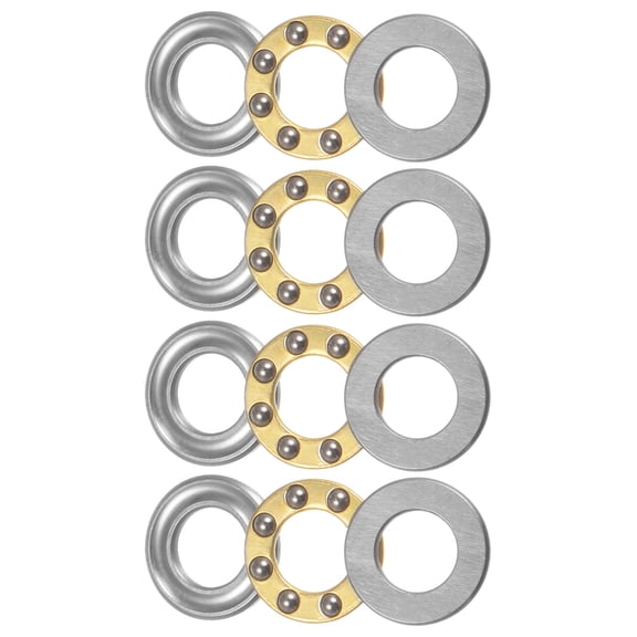 Uxcell F7-13M Thrust Ball Bearing 7x13x5mm Brass with Washers ABEC3 4 Pack
