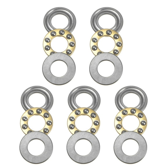 Uxcell F8-16M Miniature Thrust Ball Bearings 8x16x5mm Chrome Steel with Washers 5 Pack