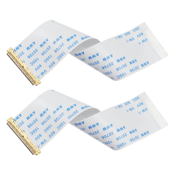 Uxcell FFC Cable 0.5mm Pitch 40 Pin 100mm Flat Ribbon Cable for LCD Screen B Type 2 Pack