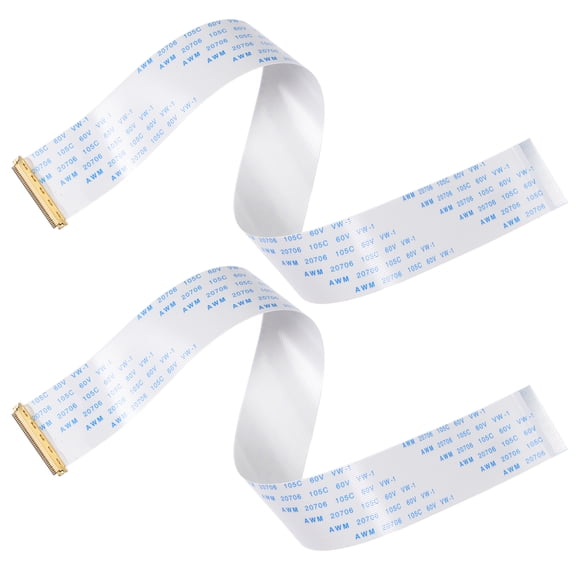 Uxcell FFC Cable 0.5mm Pitch 40 Pin 250mm Flat Ribbon Cable for LCD Screen A Type 2 Pack