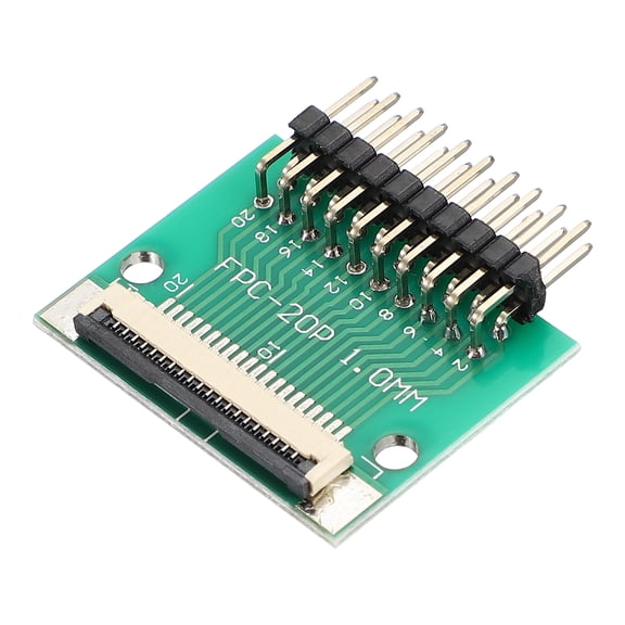 Uxcell FFC FPC Connector Board 20 Pin 1mm Socket to 2.54mm Double Row of Bent Pins Flip-down Adapter, PCB Converter Board for LCD TV Digital Camera Laptop