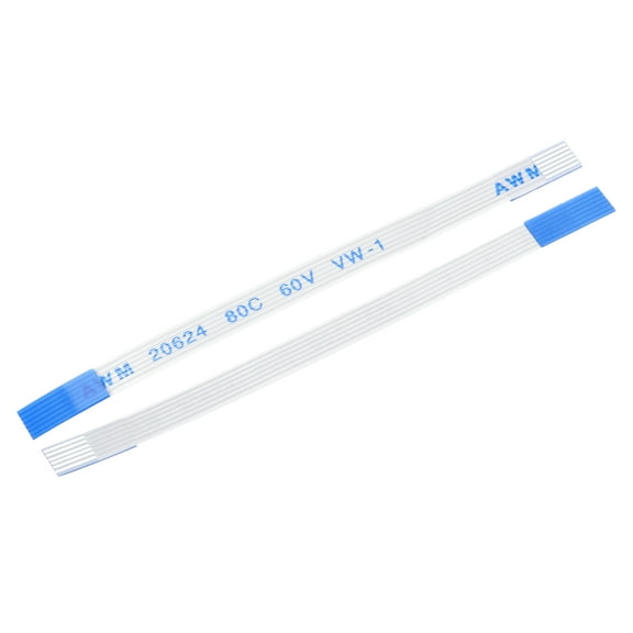Uxcell FFC Ribbon Flat Flexible Cable 6 Pin 0.5mm 60mm (B Type) for LCD Laptop 10 Pack