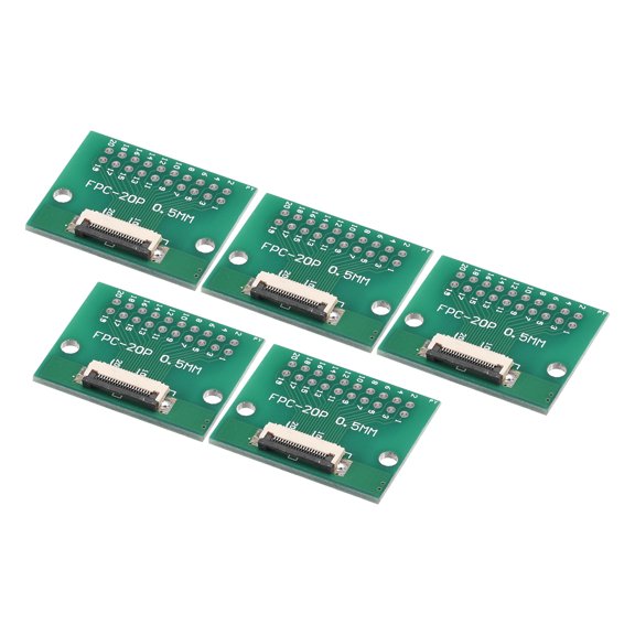 Uxcell FPC Converter Board 20P 0.5mm on Socket Side, Back 1.0mm, to DIP 2.54mm 5 Pack