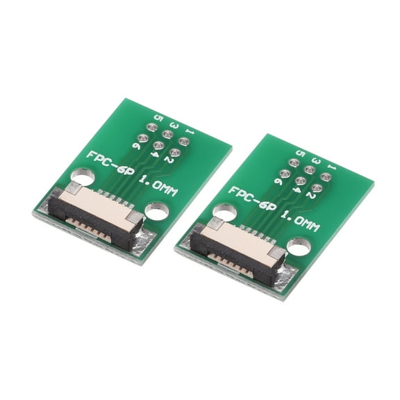 Uxcell FPC Converter Connector 6P 1.0mm on Socket Side, Back 0.5mm, to DIP 2.54mm 2 Pack
