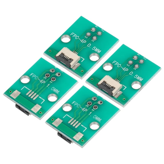 Uxcell FPC FFC PCB Converter Board 4P 0.5mm on Socket Side, Back 1.0mm, to DIP 2.54mm 3D Printer Camera 4pcs