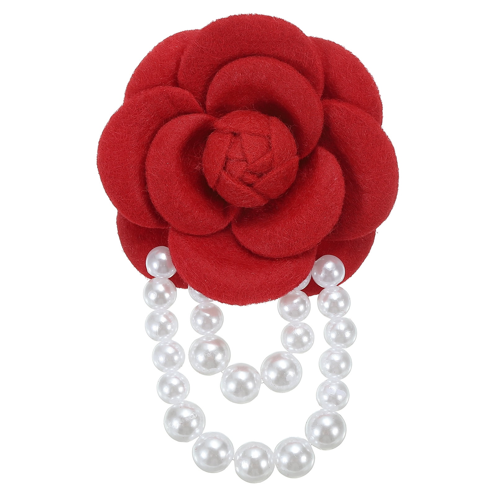 Elegant Red Beaded Flower Brooch Red Poppy Beaded Brooch: Handmade Floral Seed Bead Pin  main image 3