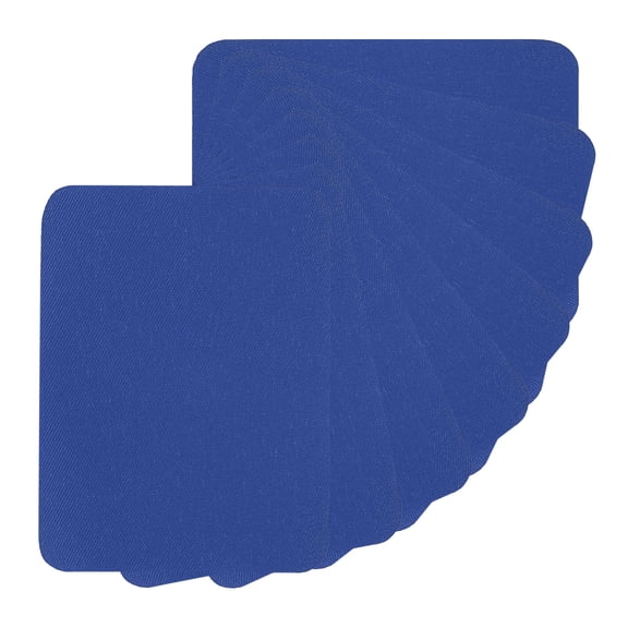 Uxcell 15Pcs Fabric Iron-on Patches 5x4 inch 100% Cotton Repair Patches Kit for Clothing Pants Blue