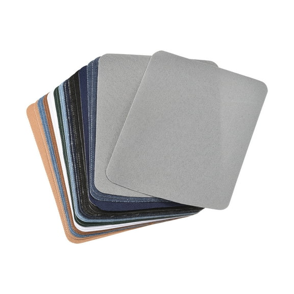 Uxcell Fabric Patch Iron-on Patches 12 Colors 4.9"x3.7" for Clothes, Pants, Bags Hole Pack of 24