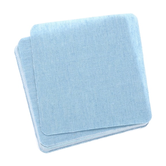 Uxcell Fabric Patch Iron-on Patches Blue 3"x3" for Clothes Pack of 10