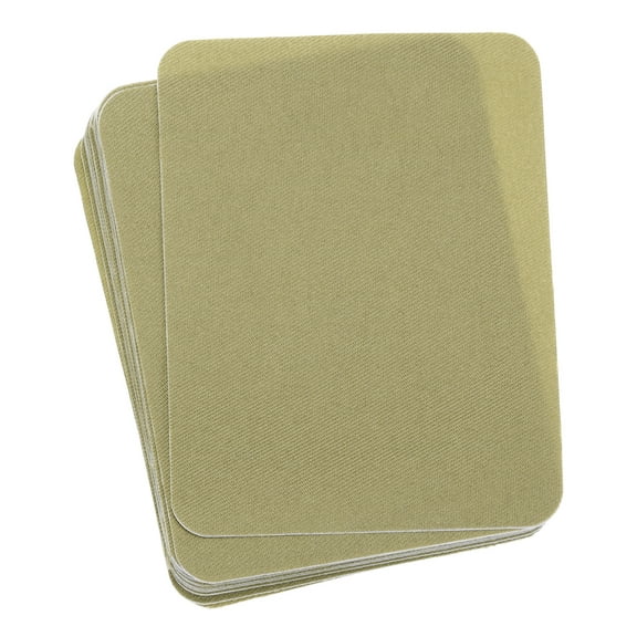 Uxcell Fabric Patch Iron-on Patches Khaki 4"x5" for Clothes Pack of 15
