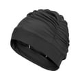 thumbnail image 1 of Uxcell Fabric Swim Cap Polyester Swimming Hat Elastic Swimming Cap for Women Men Adult Long Hair Black, 1 of 6