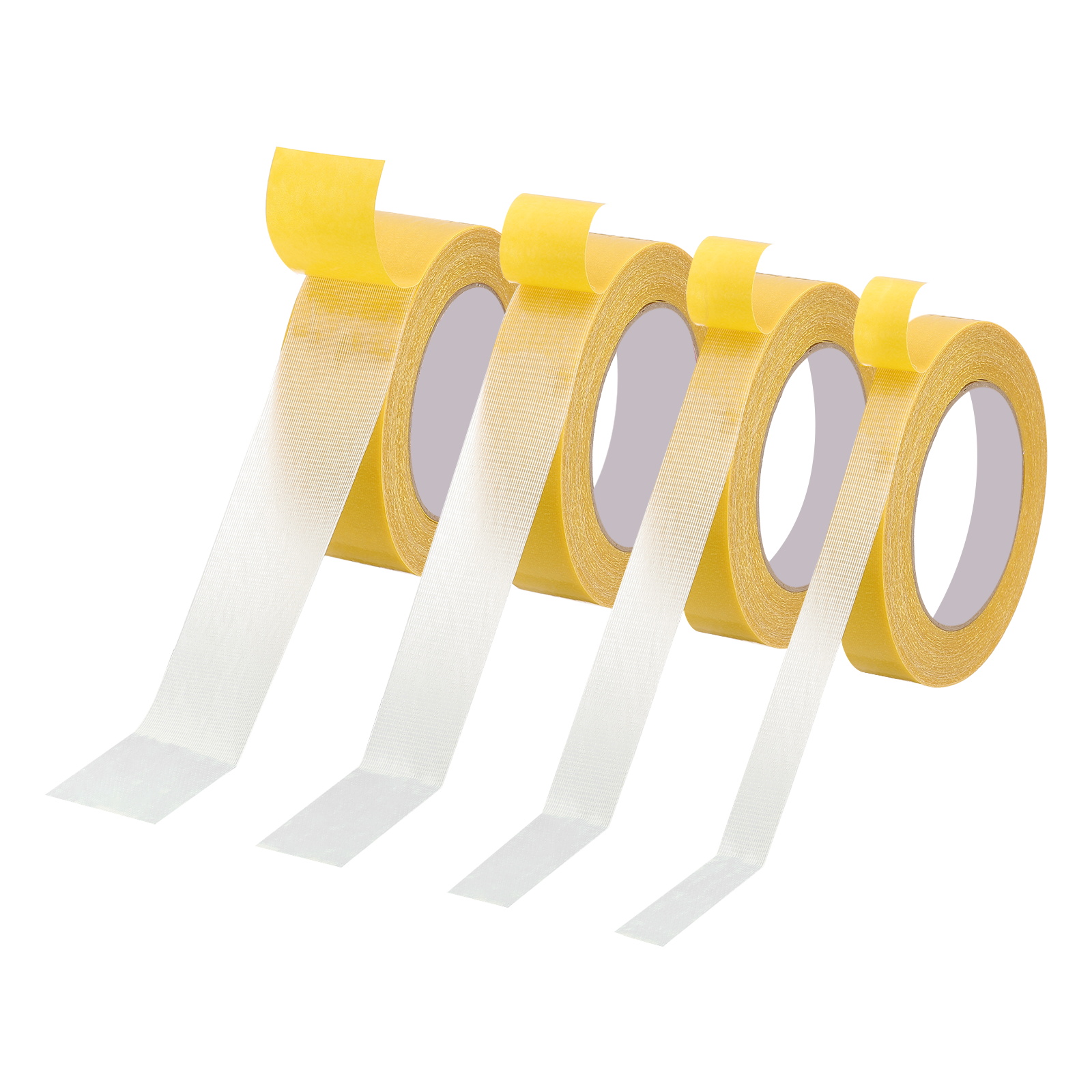 Uxcell Fabric Tape, 4 Roll Carpet Tape Mesh Tape, 66 Feet x 0.4/0.6/0.8/1", Yellow