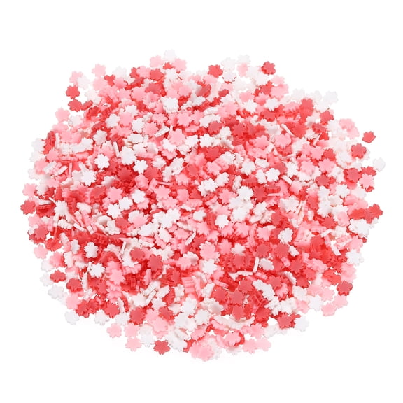 Uxcell Fake Cherry Blossom, 9 Set Cherry Blossom Polymer Clay Slices for Nail Art DIY Crafts Phone Case Shaker Card Filler, White/Pink/Red